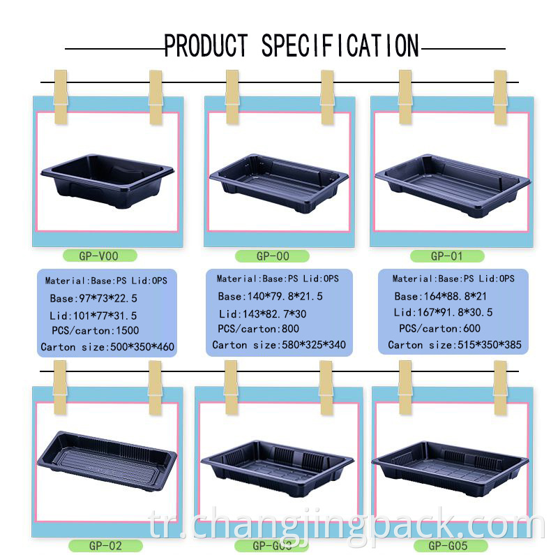 Rectangle plastic sushi plate